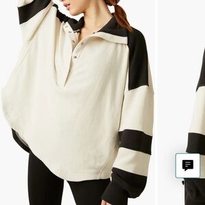 FP Movement by Free People Black and green Button Down Shirt